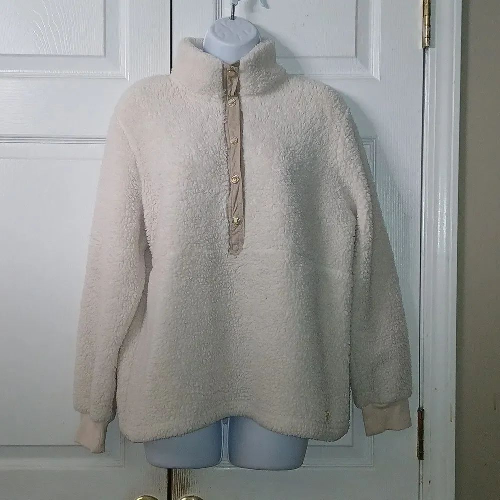 Calvin Klein off white sherpa pullover Sz S NWOT